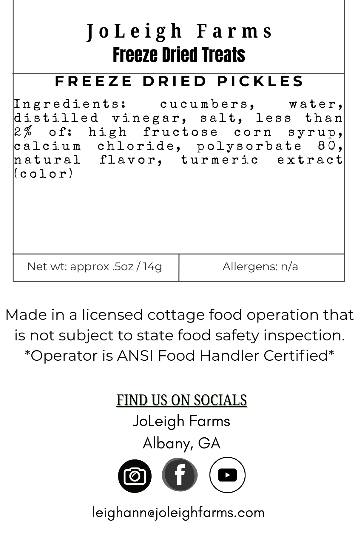Freeze Dried Pickles