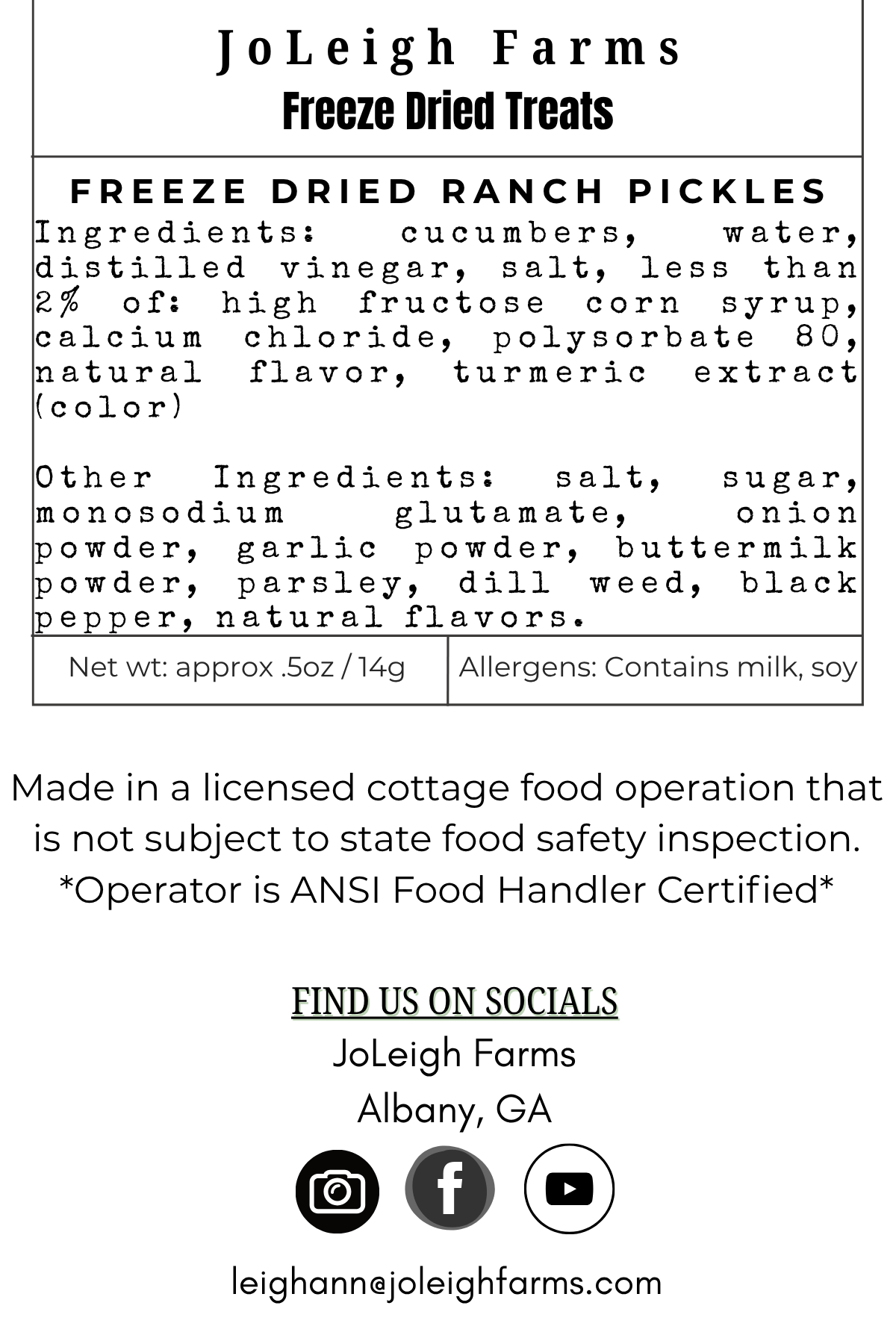 Freeze Dried Pickles - Ranch